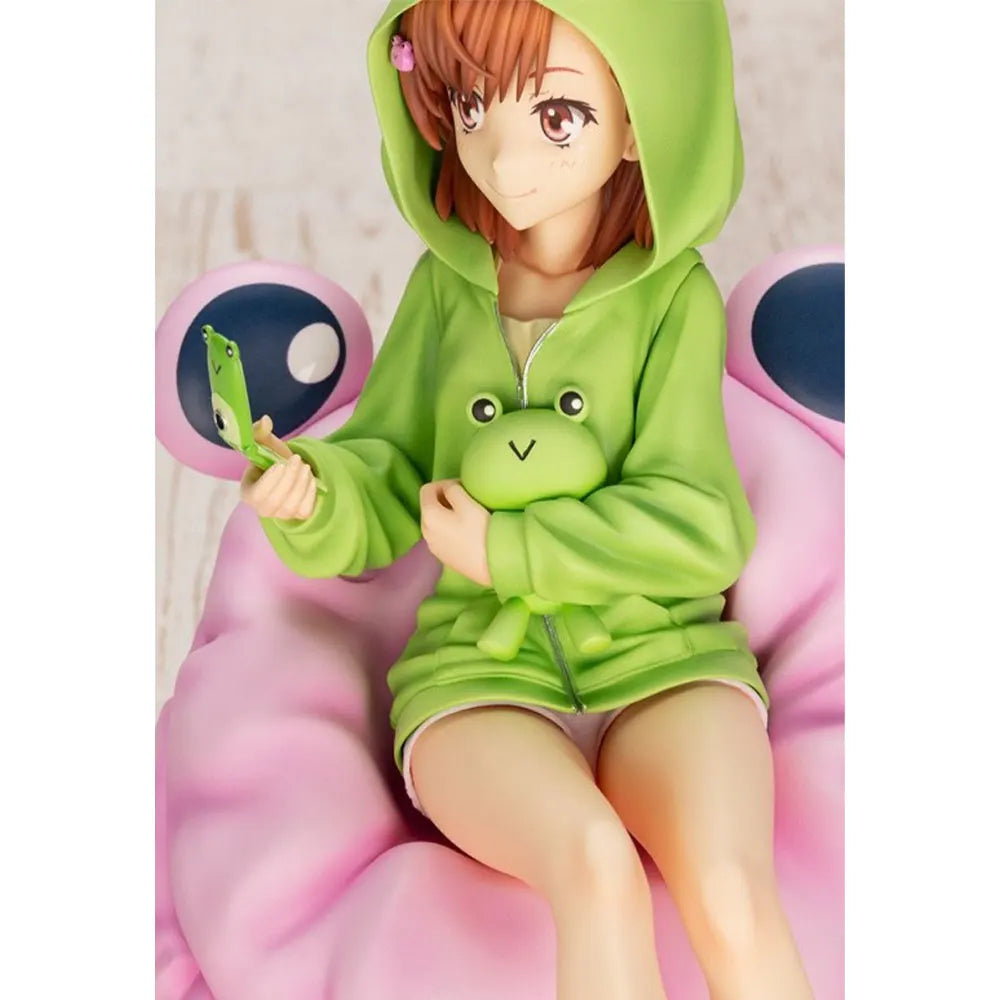 11CM Anime To Aru Kagaku no Railgun T - Misaka Mikoto Figure Seated Instant Noodle Press Anime Model Figures