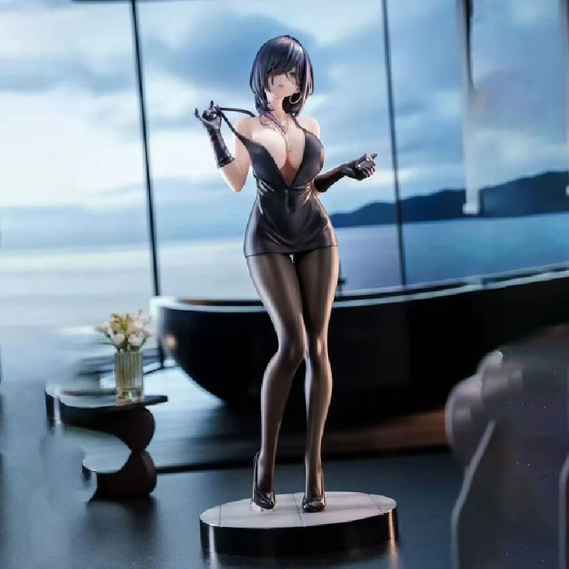 Yokoyama Iwami Black Dress With Detachable Cape Anime Beautiful Girl Desktop Action Figure Display Statues Ornaments Toy Gift