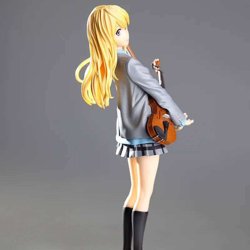 Anime-Musikmädchen mit Violine, braunes Haar, Figur, Sammlermodell als Geschenk