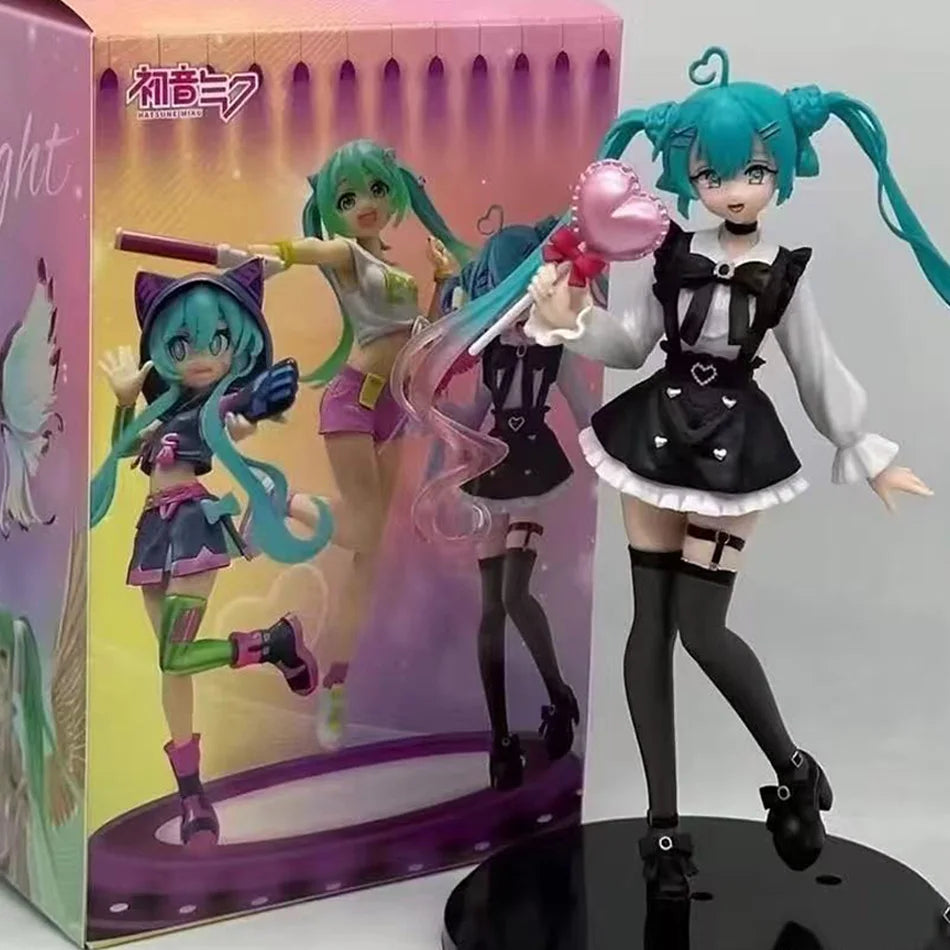 19cm Sexy Girl Hatsune Miku Anime Figure Fashion Subclture Miku Action Figure Room Decorations PVC Collection Model Doll Toys