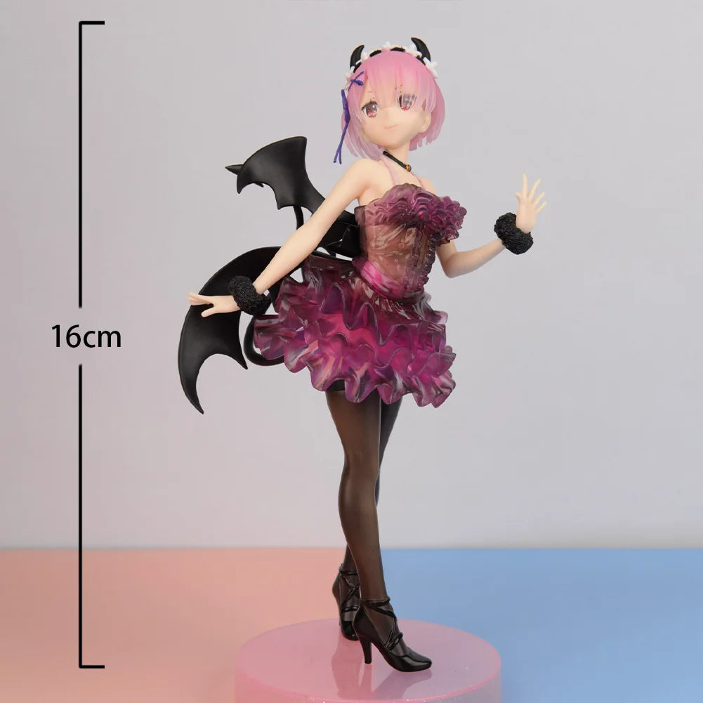 Anime Rem Figure Re:0 Ram Angel and Devils Standing Action Model Toy PVC Adult Collection Desktop Ornaments Halloween Doll Gift