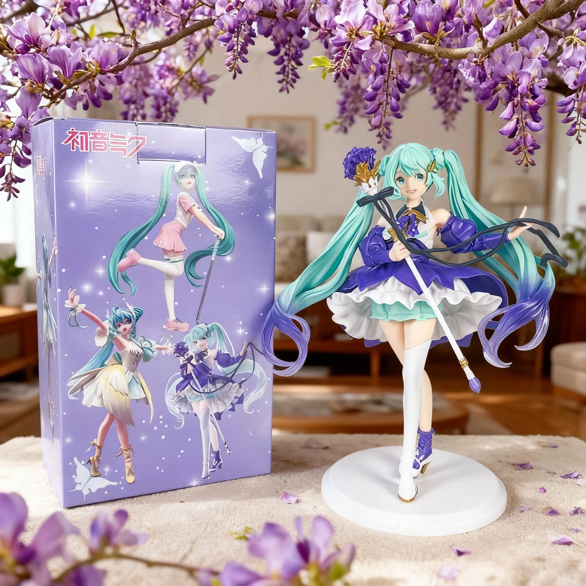 New Hatsune Miku Miku Hand Held anime Animation Birthday Party Bauhinia Flower Chuyin Collection Model Decoration