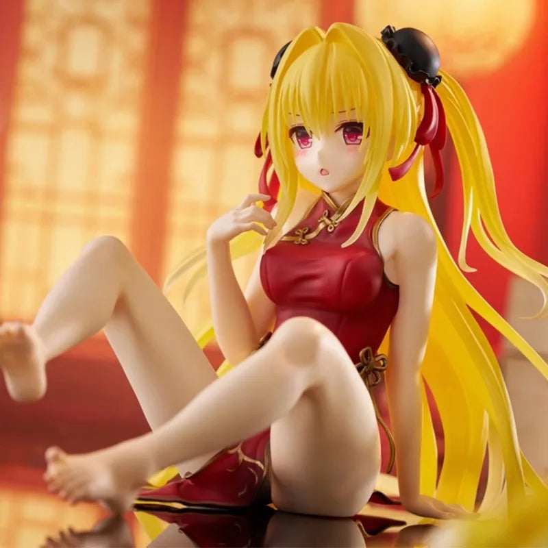 In Stock Original TAITO Desktop Cute To LOVEru Darkness Konjiki No Yami Chinese Dress Ver. Action Figure Model Decoration Gift