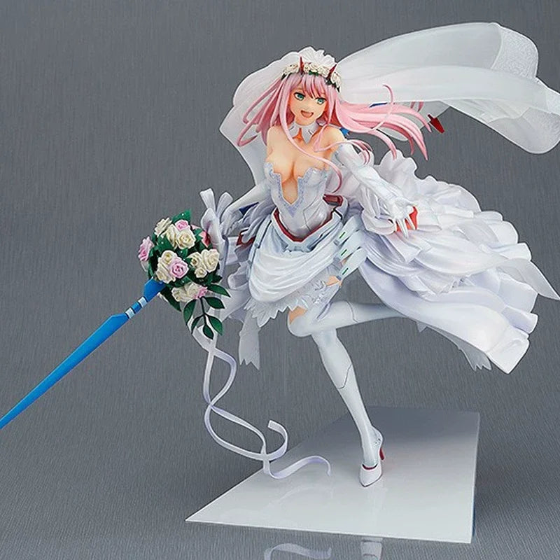 Darling In The Franxx Zero Two 1/7 Scale 27cm Wedding Dress Ver Anime Figure Collectible Model Desktop Decoration Gift For Anime