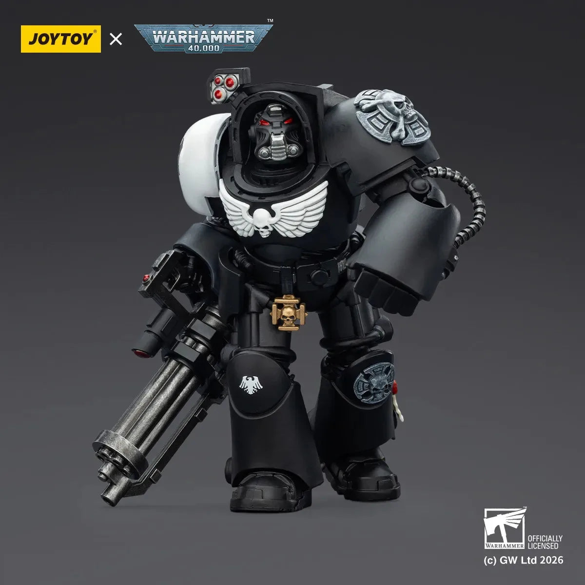JOYTOY Warhammer 40000/40k Raven Guard Terminator 3 with Power Fist and Assault Cannon Action Figure Doll Decoration Gift Model