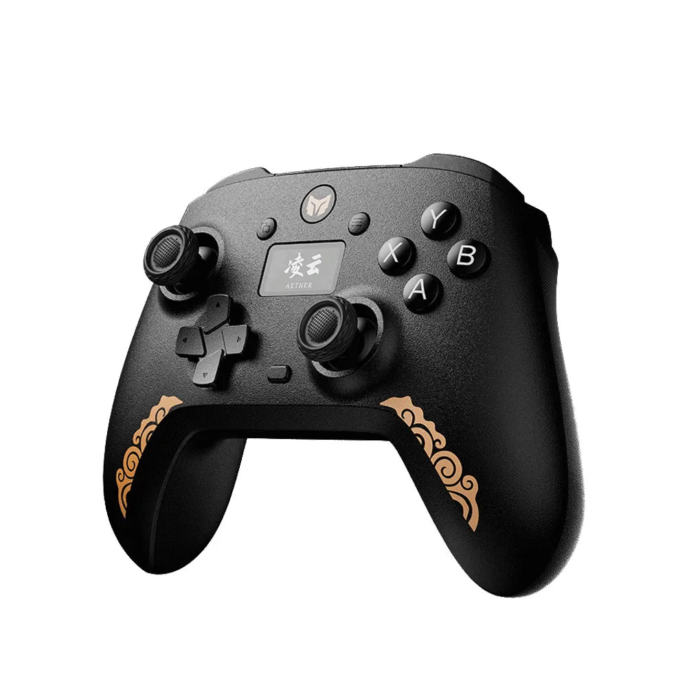 New Black BIGBIGWON Aether C6 Wireless Gaming Controller 1000Hz Dual-Hall Gamepads with Intelligent Control Screen for PC