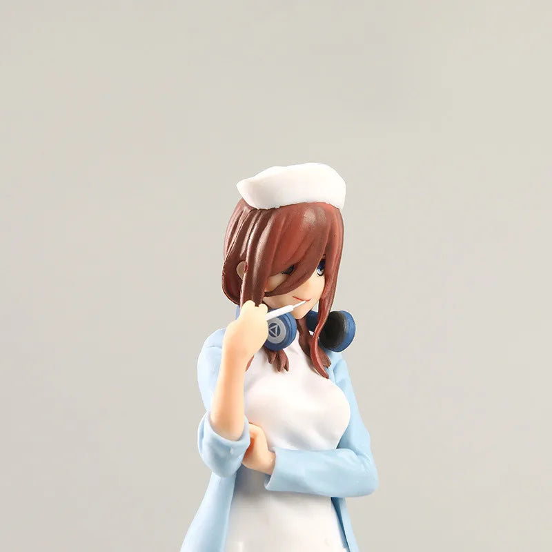 19CM Anime Nurse Nakano Miku Figure The Quintessential Quintuplets Figure Outfit Dress Up Model Cosplay Model Toy Doll Figuine
