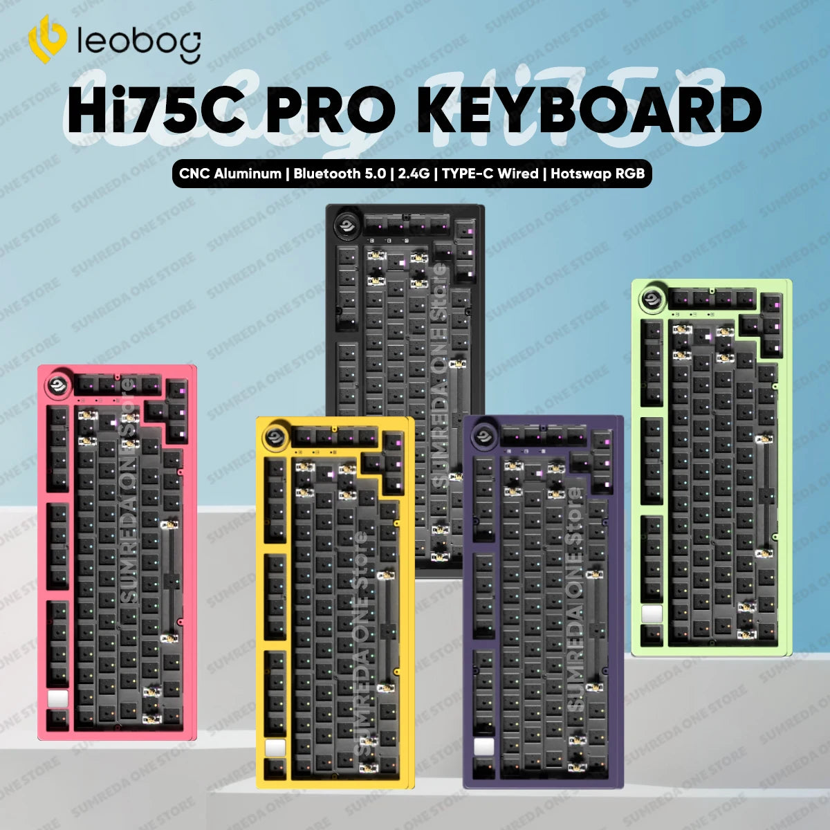 Leobog Hi75C Hi75C Pro Hi75 Gaming Aluminium Drahtlose Mechanische Tastatur Kit 81 Tasten Bluetooth 2,4G Wired Hotswap Gamer Tastatur