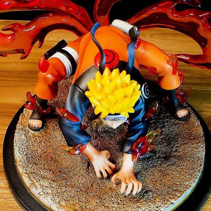 Hot Naruto Anime Figure Uzumaki Naruto Nine Tails 20cm Action Figures PVC Statue Kawaii Model Toy Doll Children Collection Gift