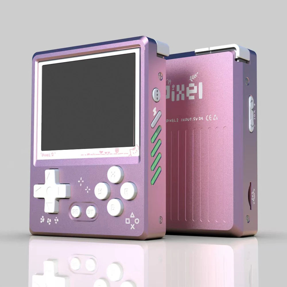 Gkd Pixel 2 Retro Handheld Game Console Portable Mini Game Player 2.4 Inch IPS 640x480px Screen RK3326S Nostalgia Metal Body