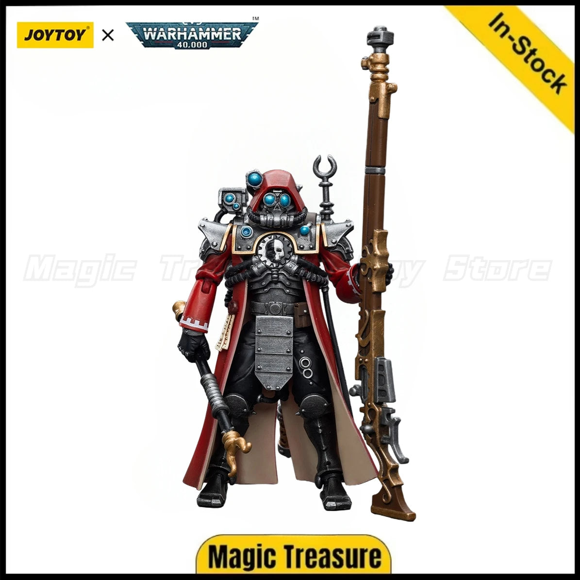 【In Stock】JOYTOY Warhammer 40K Adeptus Mechanicus Skitarii Ranger with Transuranic Arquebus Model Toy Gifts 1/18 Action Figure