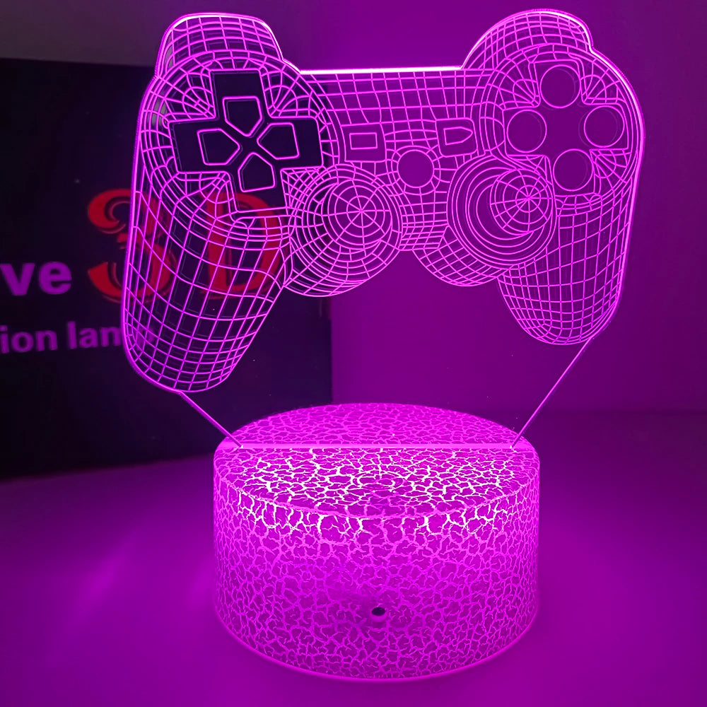 Do Not Disturb Gamer at Work Night Light 16 Colors Changing Gamepad 3D Illusion Lamp For Playstation4 For Men Teenagers and Kids