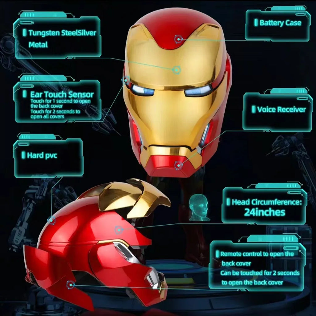 Iron Man Mk50 Figure 1:1 Wearable Cos Mask Voice-Activated Deformation Helmet Around Animation Derivatives Model Toy Gift Boy