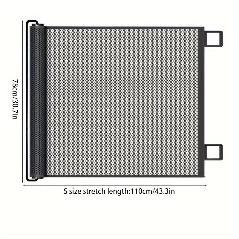 Einfach zu installierende schwarze Haustiertür ohne Bohren – einziehbarer Sicherheitszaun für Innentreppen, Hunde- und Haustierzäune