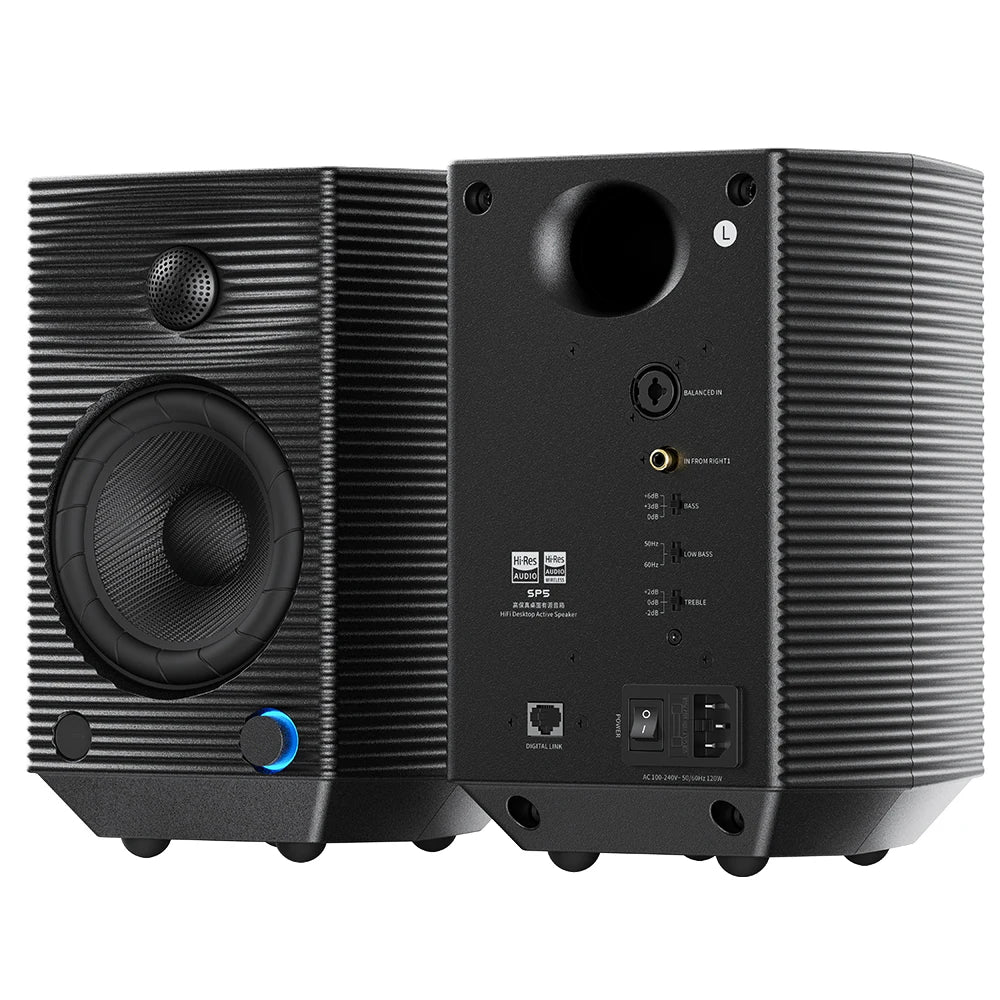 FiiO SP5 HiFi Active Desktop Speaker Subwoofer 120W Stereo Computer Speakers Home Music System with AUX  XLR USB RCA
