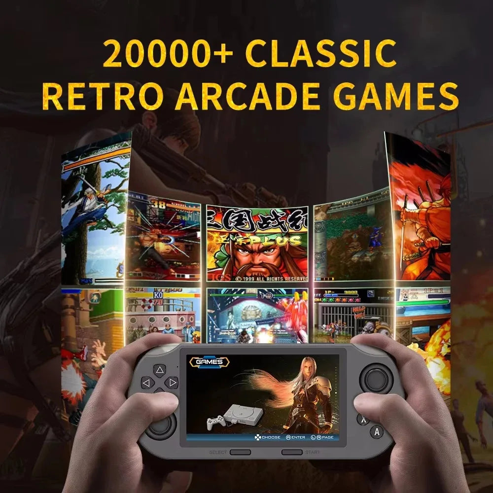 Tragbare Handheld-Spielekonsole SF3000, 4,5-Zoll-IPS-Bildschirm, Retro-Videospiel-Player, integrierte 20.000+ Spiele für PS1/GBA/SFC/MAME 