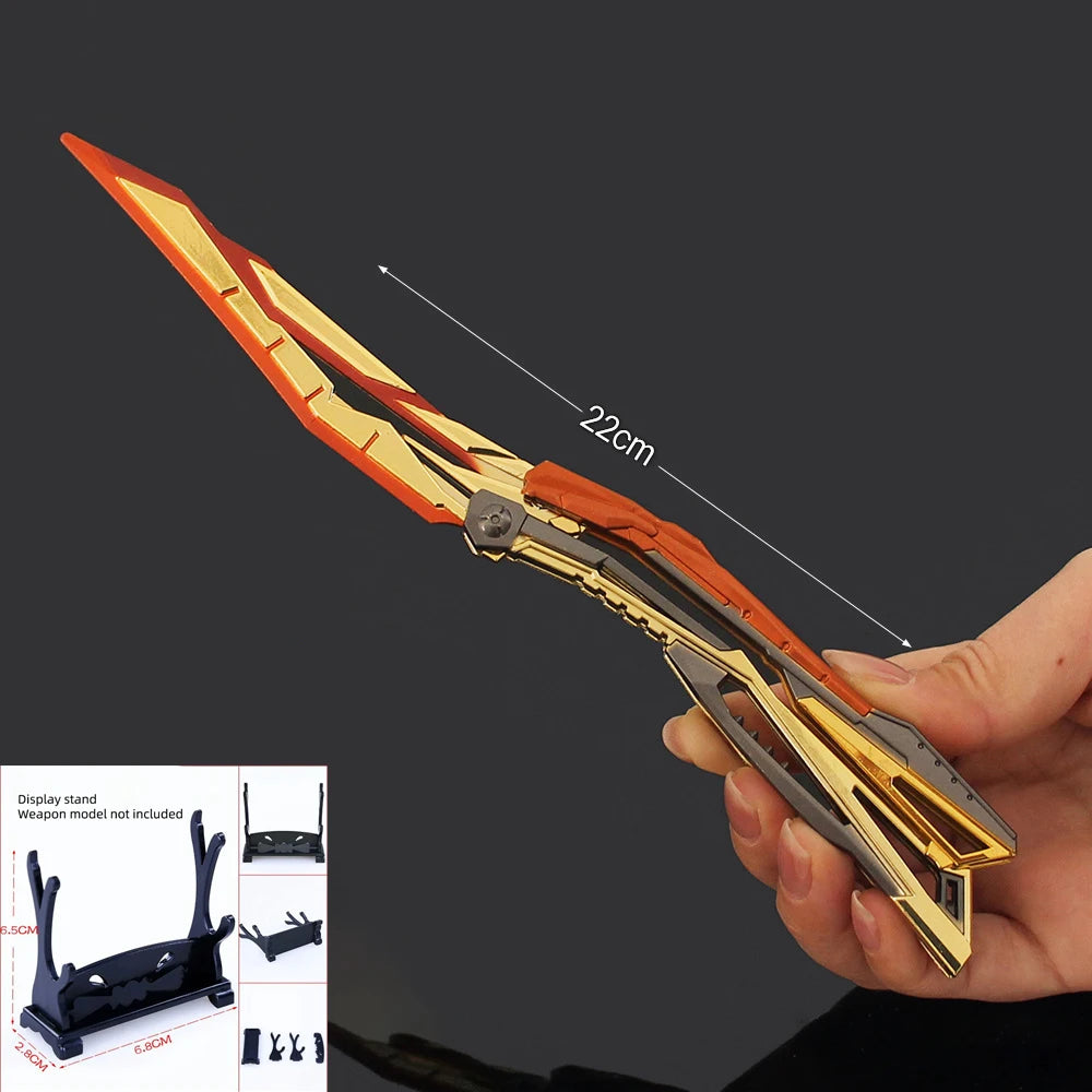 Folding Butterfly Knife Trainer Model Toy – 22 cm Zinc Alloy Practice Blade, Safe Unsharpened,  Collectors & Beginners