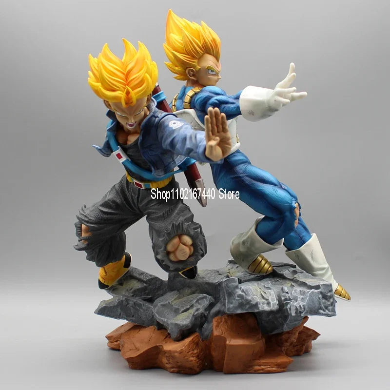 30cm Dragon Ball Z Action Figure Fighting Vegeta and Trunks Figure Father and Son Model Super Saiyan Statue PVC Collection Toys