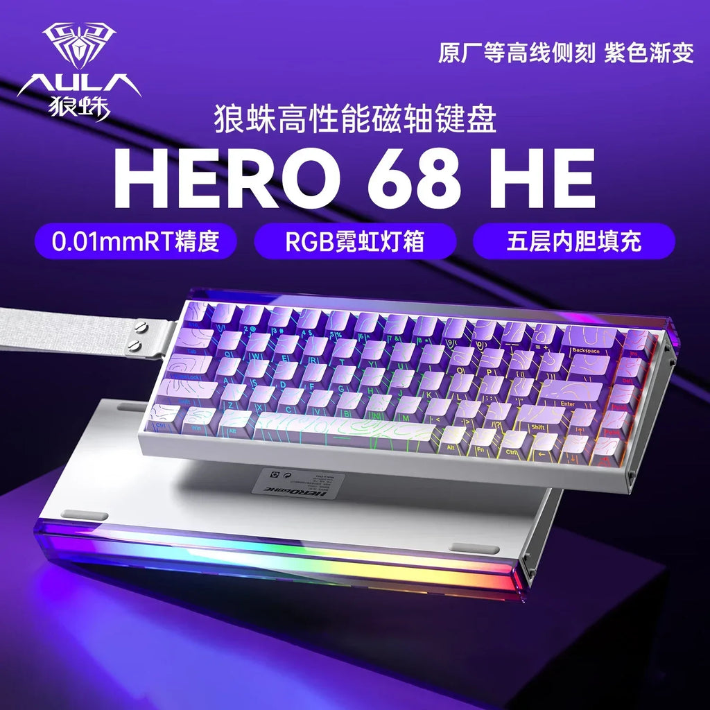 AULA Hero 68HE Mechanische Tastatur mit Magnetschalter, E-Sport, 8K RGB, Hot-Swap, kabelgebunden, PC-Gaming, individuelle Tastatur, Zubehör, Geschenke