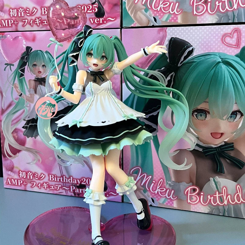 Taito Original Genuine Vocaloid Singer Artist MasterPiece Hatsune Miku Birthday 2025 AMP+ Party Ver. 21cm Model Toy Figures Gift