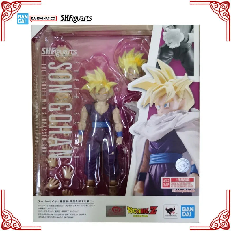 Genuine Bandai Dragon Ball Z Model Kit SHF Son Gohan The Warrior Who Surpasses Goku Anime Action Figure Collection Model Toys