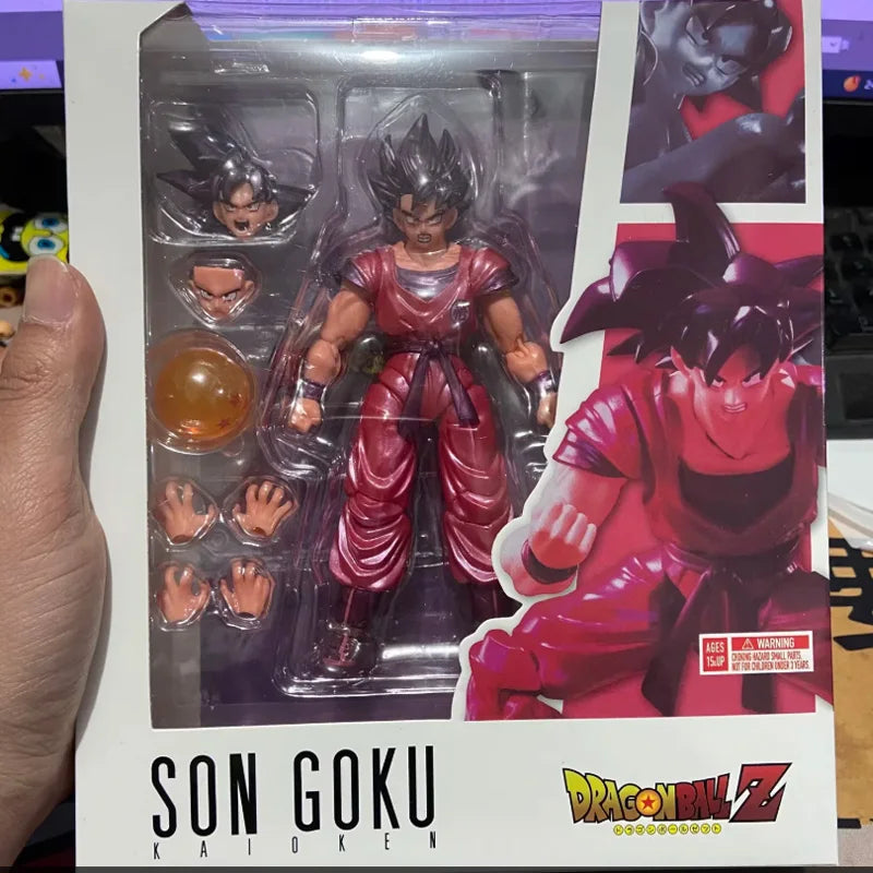 New Anime Dragon Ball Super Saiyan FullPower Goku Frieza Articulated Action Figures With Swappable Heads Model Gifts Collectible