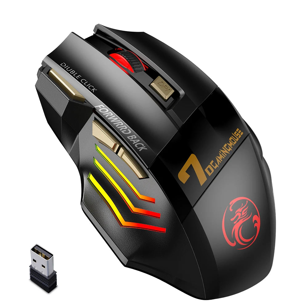 Акумулаторна безжична мишка Bluetooth Gamer Gaming Mouse Computer Ergonomic Mause с подсветка RGB безшумни мишки за лаптоп