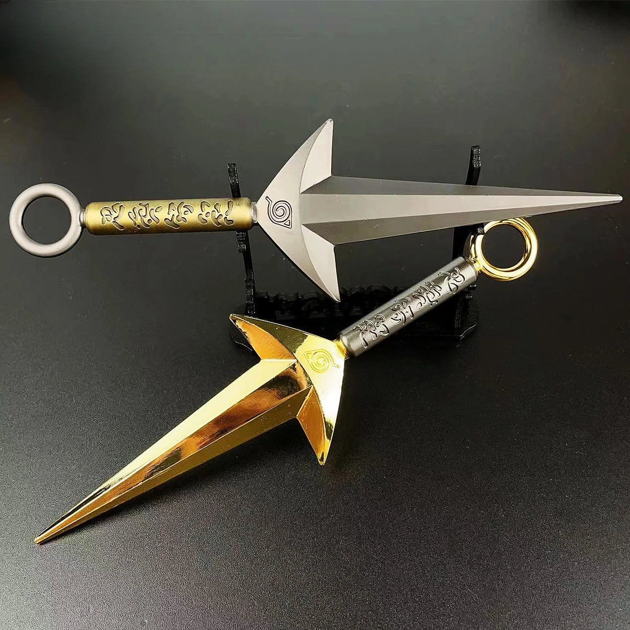 8,66 Zoll großes Naruto-Fliegende-Donnergott-Waffenmodell aus massivem Metall, Cosplay-Ninja-Requisite, Namikaze Minato Kunai, Schreibtischdekoration, Spielzeug