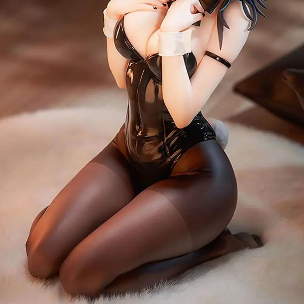15CM Anime Figure Black Bunny Yokoyama Ishimi Kneeling PVC Statue Collectible Model Gift
