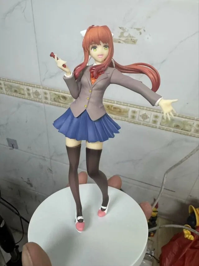 18cm Anime Merchandise Heartbeat Literature Club Sayori Figure Standing Beautiful Girl Birthday Gift Display Model