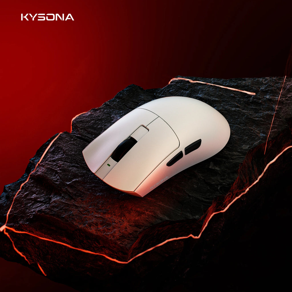 Kysona Jupiter Wireless Mouse PAW3395 Sensor 26000DPI Light Weight 49g 8khz Bluetooth Rechargeable Game Mouse For PC Laptop Gift