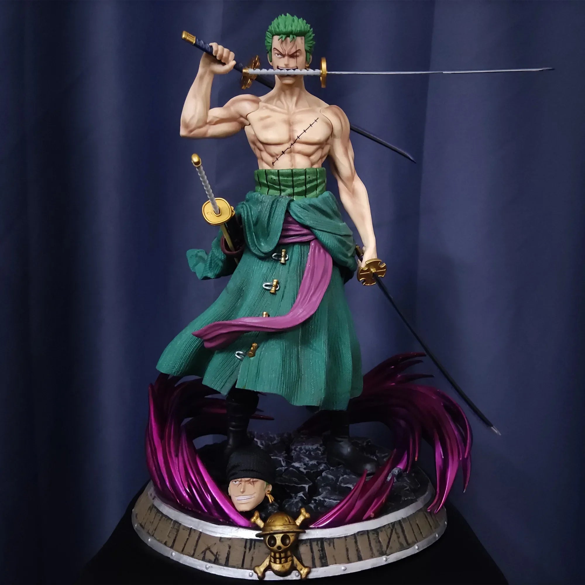 Large LED light One Piece ACE Luffy Zoro Sanji action figure PVC Collection model home decoration decor birthday christmas gift