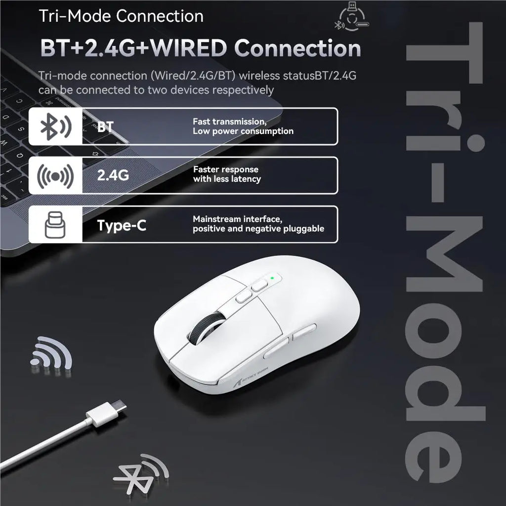 Attack Shark X6 Bluetooth-Maus, PixArt PAW3395, Tri-Mode-Verbindung, magnetische RGB-Touch-Ladestation, Makro-Gaming-Maus