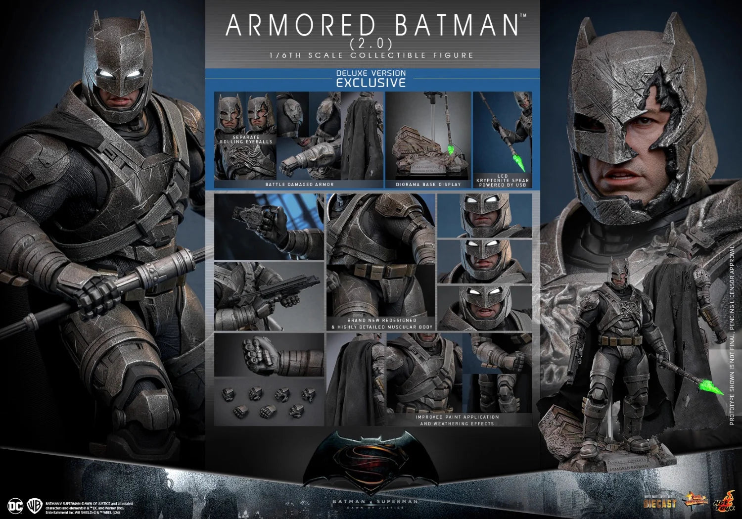 New In Stock Hottoys Ht 1/6 Bvs Armored Batman 2.0 Mms742 Mms743 Alloy Action Figure Kids Toy Birthday Gifts