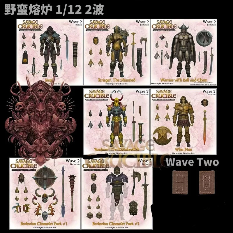 Hot In Stock Hs Studio 1/12 Scale Male Soldier Barbarian Series Savage Furnace 2 Waves Full Set Model 6 Inch Action Figure Gifts