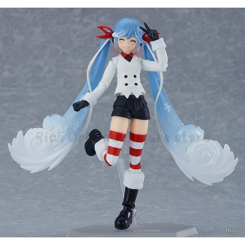 【In Stock】Original Max Factory Figma#EX-066 Hatsune Miku Snow Miku 2022 Grand Voyage Anime Action Figure