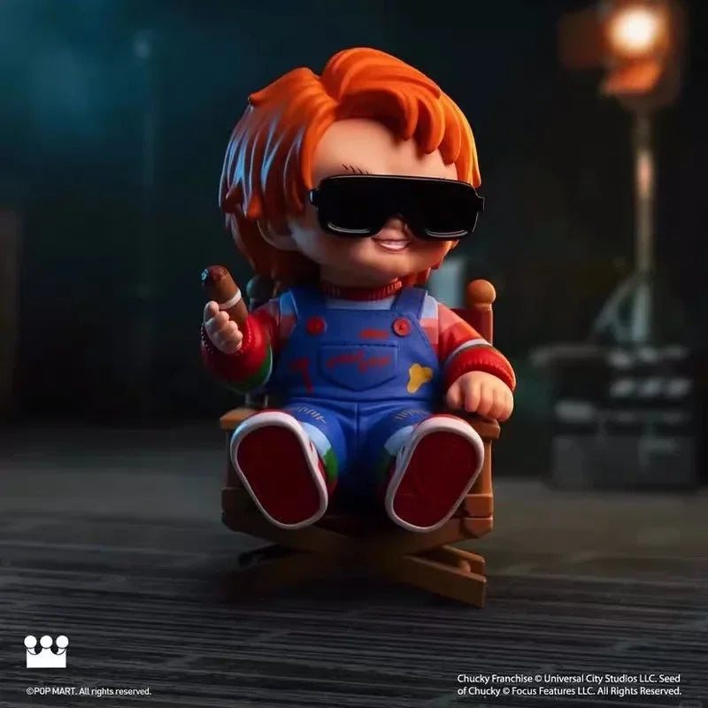 POPMART Halloween Chucky Ghost Kid Reincarnation Series Blind Box Trendy Toy Anime Actionfigur Überraschungsgeschenk zum Geburtstag