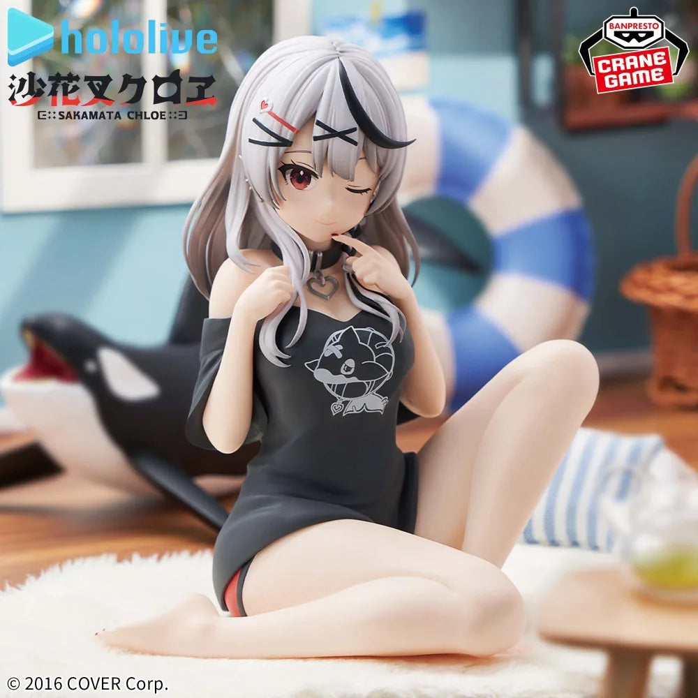 In Stock Bandai Original Genuine Banpresto Virtual Idol Hololive Sakamata Chloe Relax Time 12cm Model Toy Figures Birthday Gift