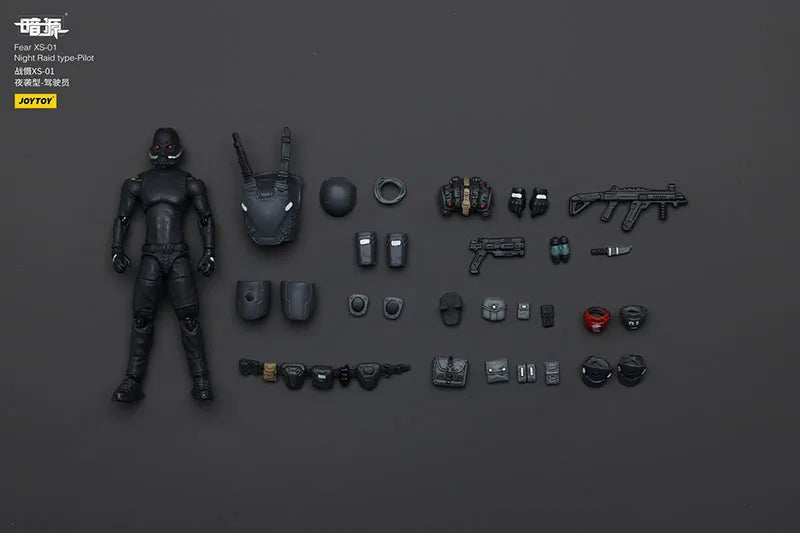 JOYTOY Dark Source 1/25 Fear XS-01 Night Raid XS-02 Assault XS-03 Tactical Pilot Action Figure Mini Soldier Figurine Model Toy