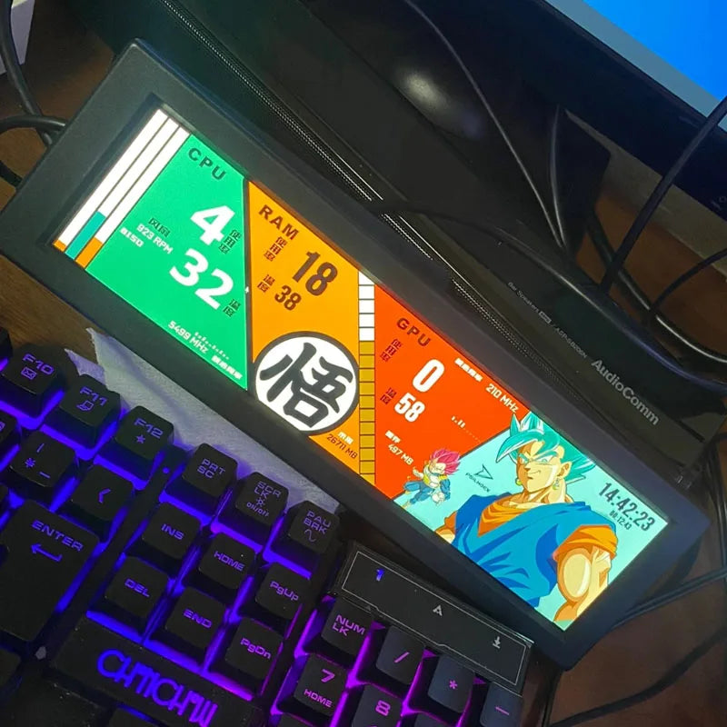 12.6 Inch Aida64 IPS LCD Monitor Ultrawide PC Secondary For CPU GPU Chassis water tank game secondary screen Mini Display