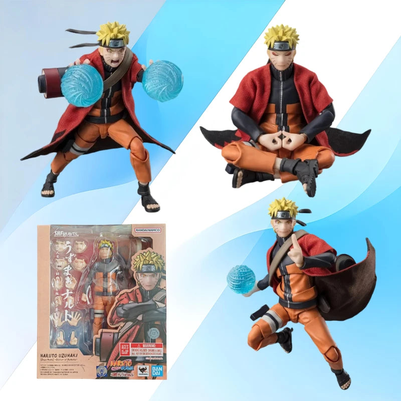 Original Bandai Naruto Figure S.H.Figuarts SHF Uzumaki Naruto Sage Action Model Toys Gift