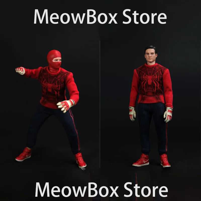 RemadCustom 1/12 Tobey Maguire Spider Print Cloth Wrestler Action Figure Combat Mask Head Replacement 6" Male Soldier Toys