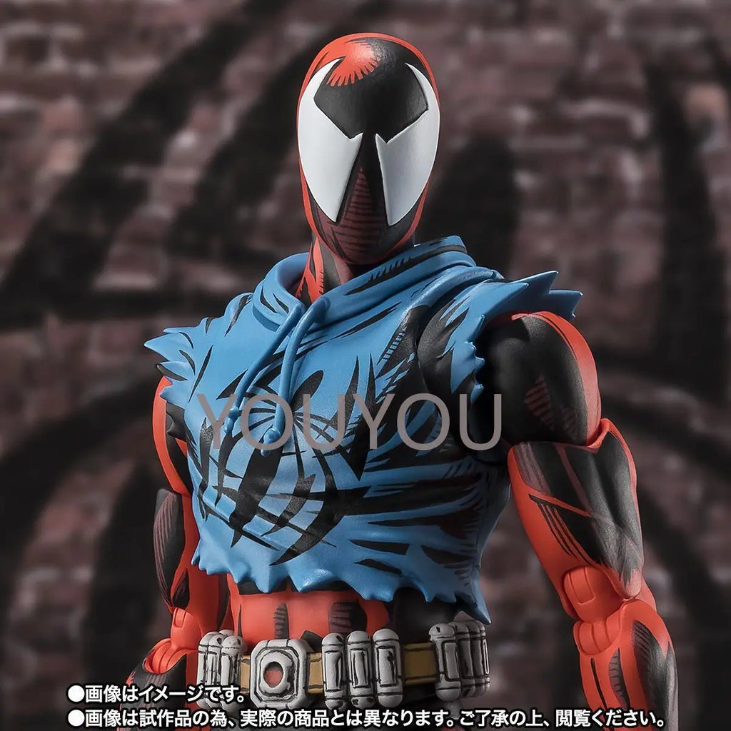 Original BANDAI S.H.Figuarts Anime Spiderman Ben Reilly Scarlet Spider Action Figure Spider-Man Across The Spider-Verse PVC