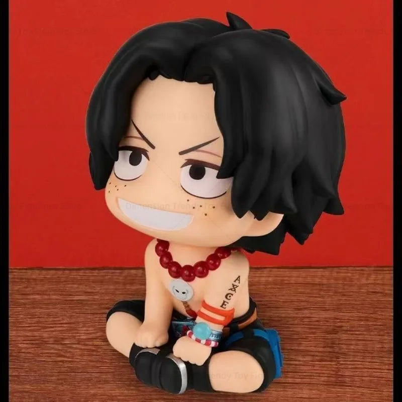 In Stock Look Up Anime One Pice Kwaii Q Ver. Portgas D. Ace Action Figurine PVC Model Collection Doll Toys DT