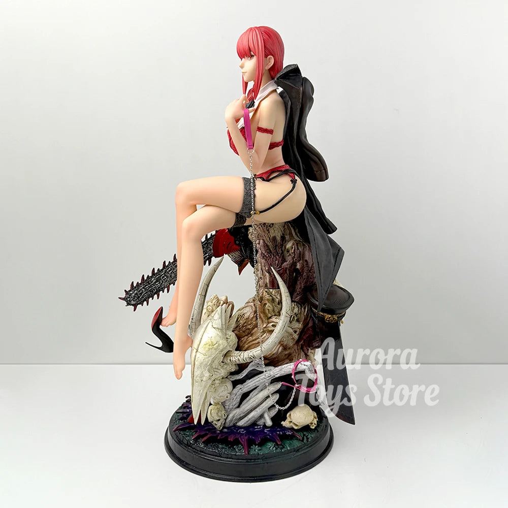46cm/18.11in Anime Chainsaw Man Figure Makima Action Figures Pvc Statue Desktop Ornamen Collection Model Toys Gifts