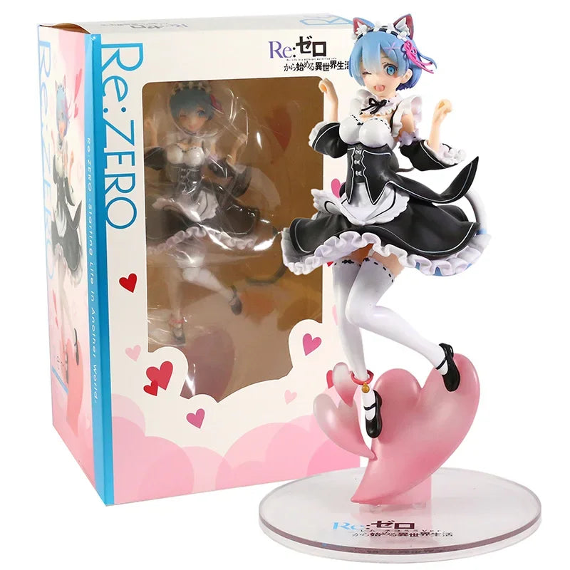 25cm Re:ZERO Starting Life in Another World Anime Figure Rem & Ram Twins Action Figure Rem/Ram Figure Collection Model Doll Toys
