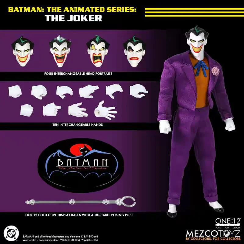 【In Stock】Mezco ONE:12 Batman Joker Animated Version 1/12 6-inch Action