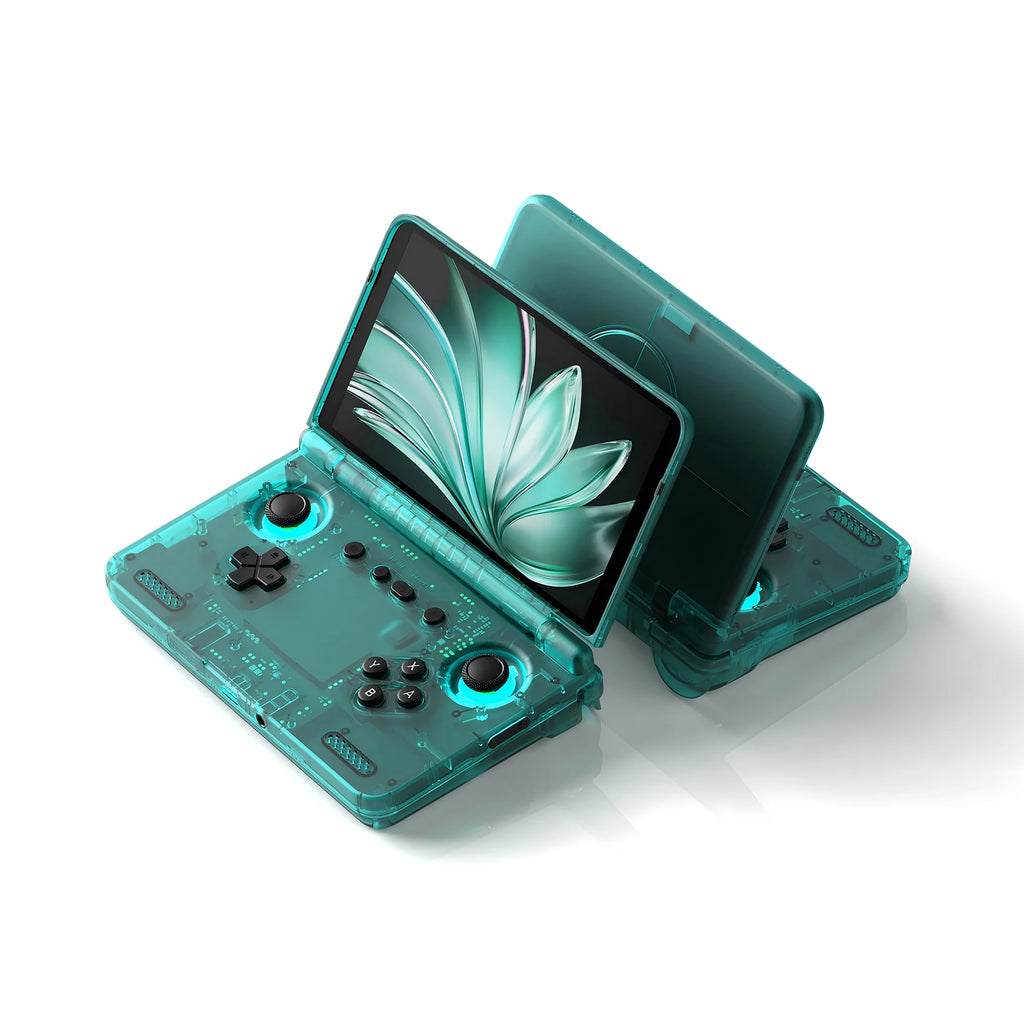 AMPOWN Retroid Pocket Flip2 Tragbarer Retro-Videospiel-Player 5,5'' AMOLED Android Handheld-Spiel-Player Spelcomputer mit Spielen