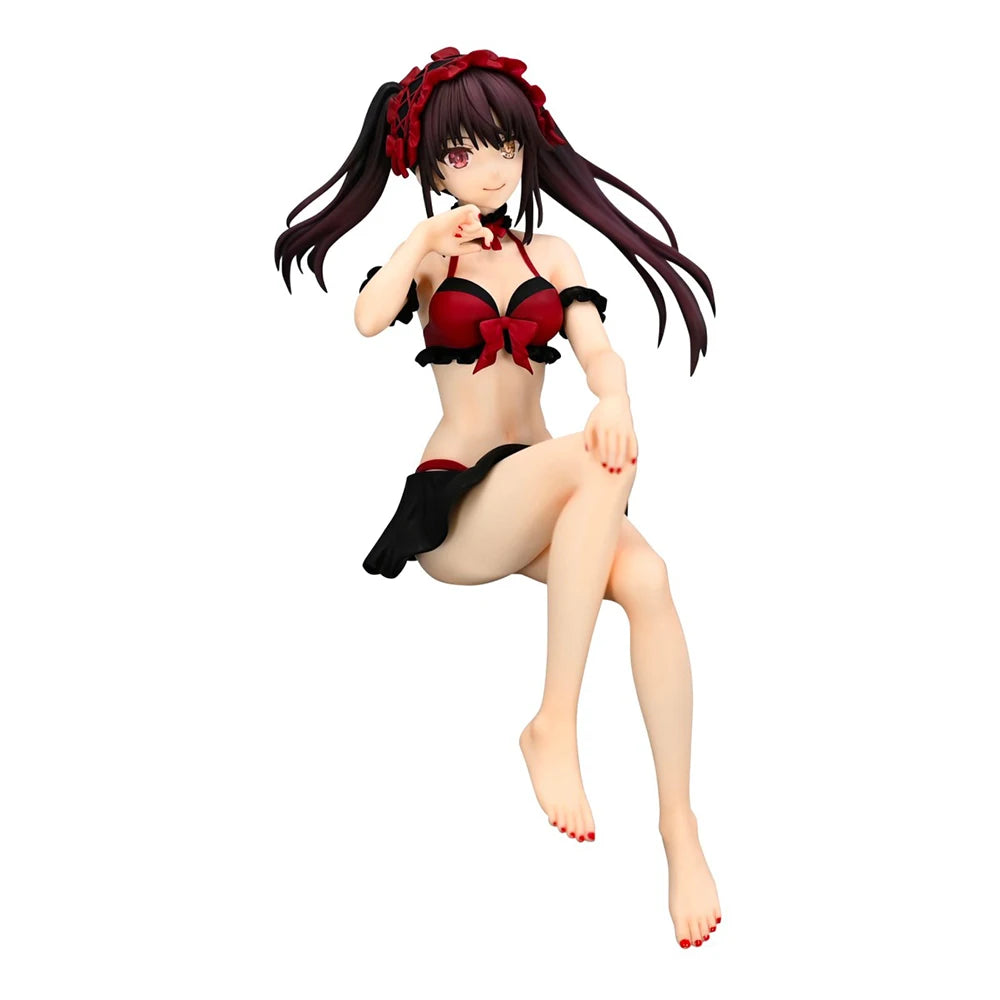 Anime Tokisaki Kurumi Figure Sitting pose Action Figure Swimsuit Style Model Desktop Ornaments Collection Child toy Gifts 16cm