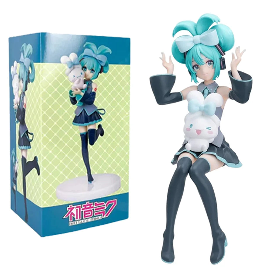 10-20CM Anime Hatsune Miku Figure X Cinnamoroll  Peripheral Collectible Kawaii PVC Models desktop Decorations Children Gift